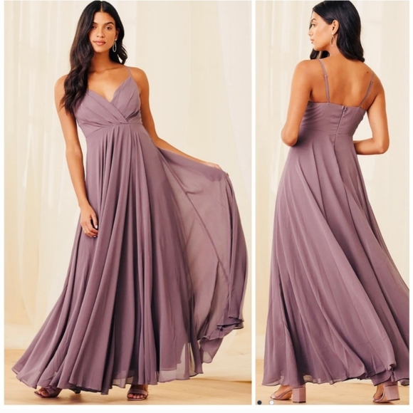 Lulu's maxi dusty purple dress size Large New with tags - Picture 2 of 4